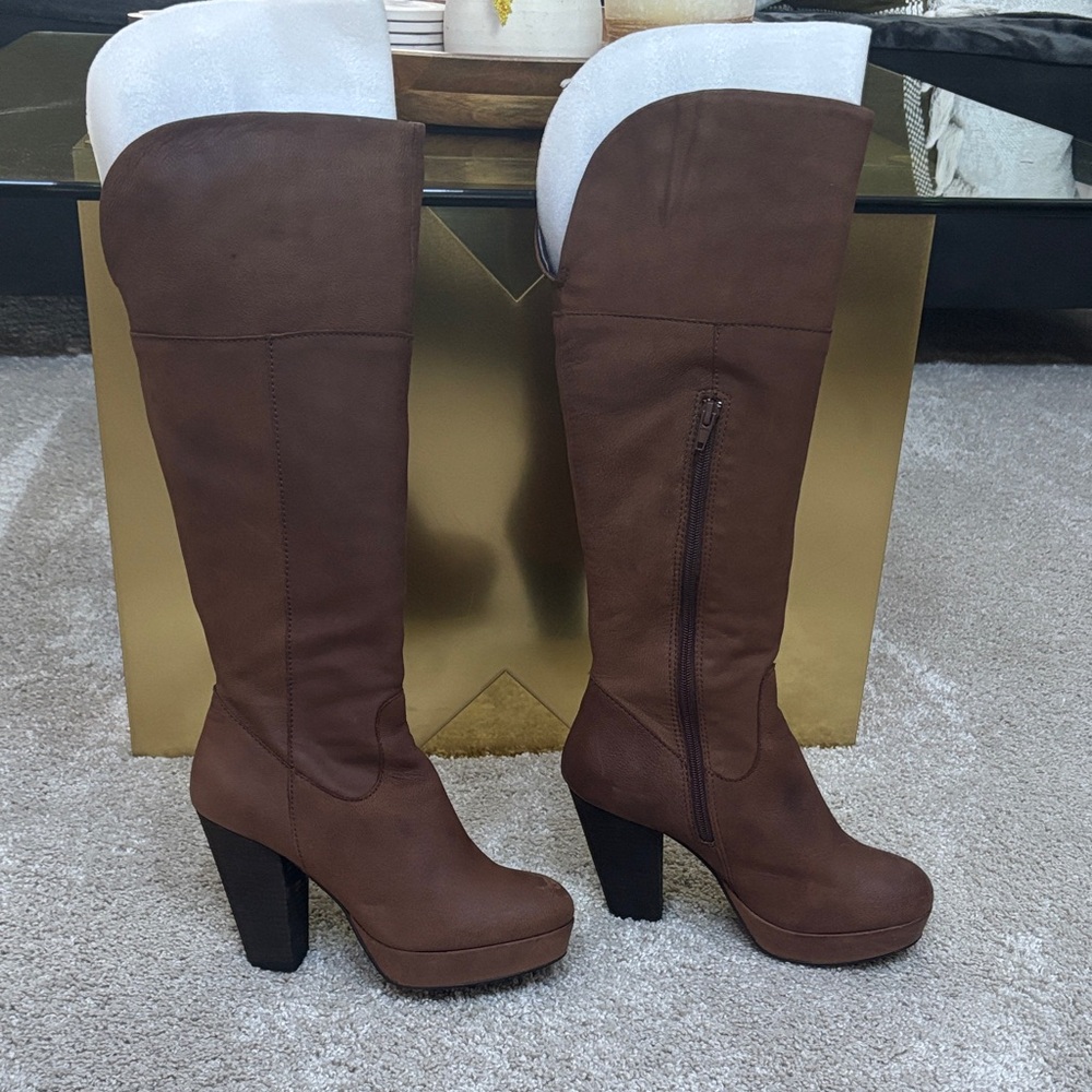 Steve Madden Brown Platform Knee Boots